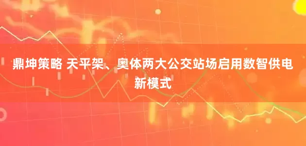 鼎坤策略 天平架、奥体两大公交站场启用数智供电新模式